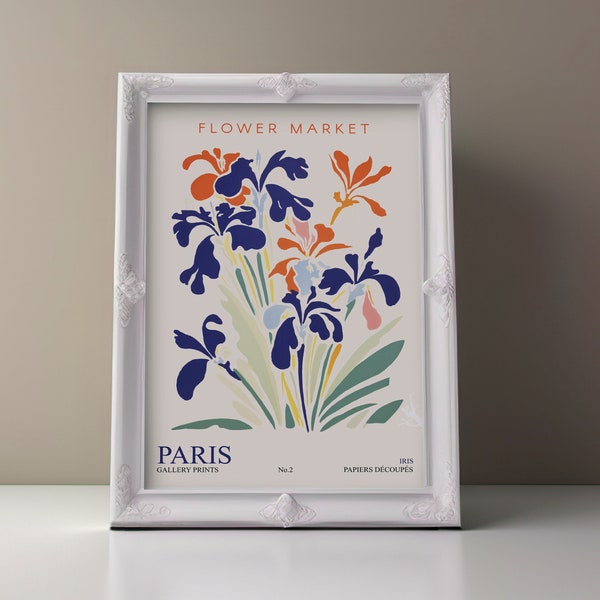 MATISSE Paris Flower Market Poster, No2. Iris, Matisse, Unique Art, Modern Wall Art, Gift For Her, Gift For Him