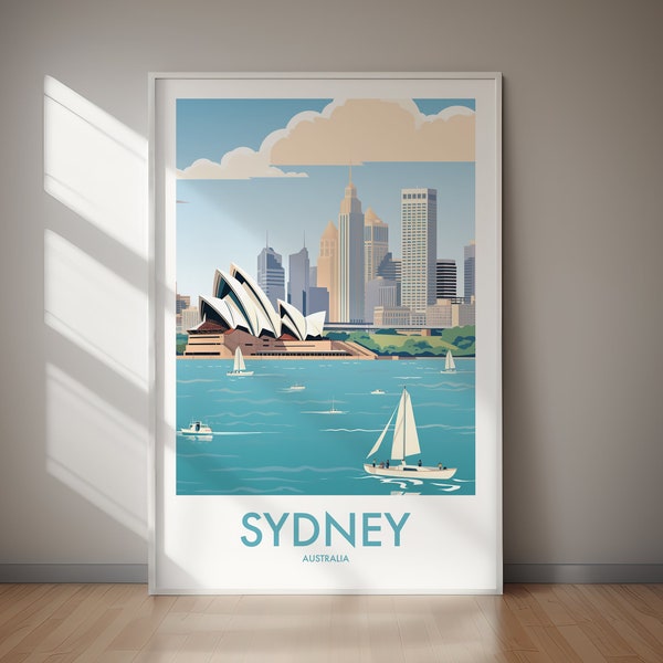 Sydney Printable Poster, Travel Art, Poster Print, Digital Art, Wall Art, Instant Download, Home Decor, Gift, Gift For Her, Gift For Him