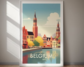 BELGIUM Poster, Travel Art, Poster Print, Digital Art, Wall Art, Instant Download, Home Decor, Holiday Gift, Gift For Her, Gift For Him