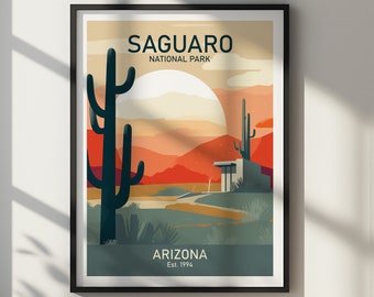 Saguaro National Park DIGITAL DOWNLOAD Poster Arizona Landscape Art