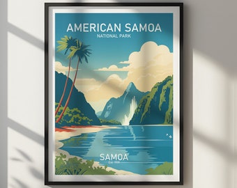 American Samoa National Park DIGITAL DOWNLOAD Poster Travel Print Home Wall Art