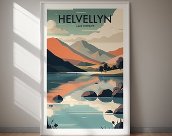 Affiche imprimable HELVELLYN, Lake District, art du voyage, impression, impression d'affiche, art, cadeau, décoration d'intérieur, art mural, cadeau pour elle, cadeau pour lui