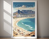 Cape Town Travel Poster Print South Africa Art (Digital Download) Printable Home Decor