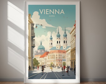 Vienna Austria Travel Poster Scenic Europe Print (Digital Download) Printable Wall Art