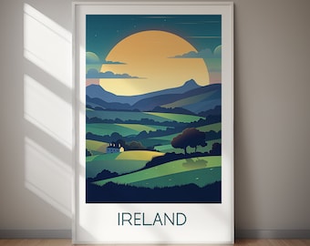 Ireland DIGITAL DOWNLOAD Landscape Art Print Modern Travel Poster Printable Wall Art