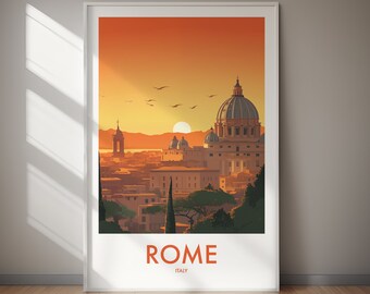 Rome Italy Skyline Print Colosseum Architecture Home Decor DIGITAL DOWNLOAD Printable Wall Art