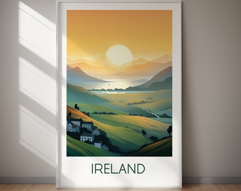 Ireland DIGITAL DOWNLOAD Landscape Art Print Modern Irish Travel Poster Printable Wall Art