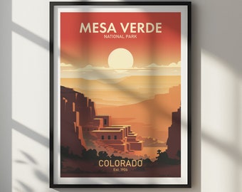Mesa Verde National Park DIGITAL DOWNLOAD Poster Colorado Travel Art