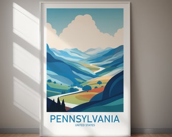 Pennsylvania PRINTABLE Poster, Travel Art, Digital Art, Wall Art, Instant Download, Home Decor, Gift, Gift For Her, Gift For Him