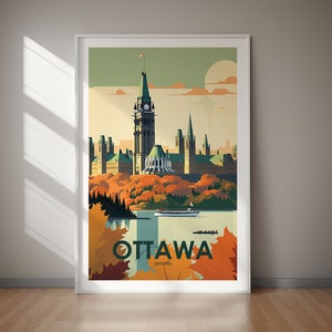 Affiche imprimable OTTAWA, Canada, art mural, impression d'affiche, voyage, randonnée pédestre, décoration d'intérieur, affiche de voyage, cadeau, oeuvre d'art, téléchargement numérique
