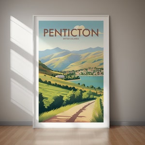 PENTICTON Printable Travel Poster, Canada, Travel Art, Print Art, Instant Download, Gift, Wall Art, Home Decor, Gift For Her, Gift For Him