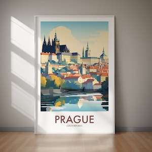 PRAGUE Printable Poster, Czech Republic, Travel Poster Print, Digital Download, Printable Wall Art, Instant Home Decor, JPG Files