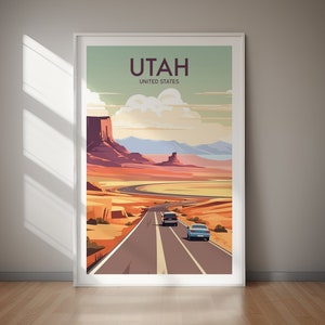 Póster imprimible de UTAH, impresión de viaje, impresión artística, arte mural, descarga instantánea, decoración del hogar, regalo, regalo para ella, regalo para él