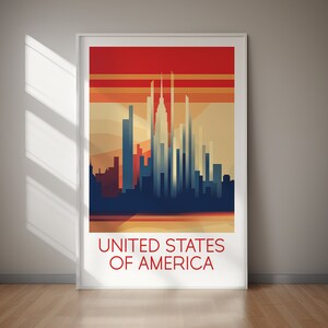 UNITED STATES of AMERICA Poster, Digital Download, Printable Wall Art, Travel Poster Print, Large Art, Jpg Files, Art Print, Instant Decor