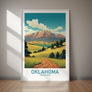 OKLAHOMA Pôster imprimível, Estados Unidos, Arte de viagem, Impressão de pôster, Arte de parede, Download instantâneo, Decoração de casa, Presente para ela, Presente para ele