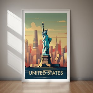 UNITED STATES Travel Poster, DIGITAL Download, Printable Wall Art, Travel Poster Print, Large Art, Jpg Files, Art Print, Instant Decor