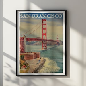 SAN FRANCISCO, Vintage Reise Poster, druckbare, digitaler Download, Wandkunst, Home Decor, Reisekunst, Geschenk, Geschenk für sie, Geschenk für ihn