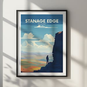 Stanage Edge Travel Poster, Digital Download Gift for Travelers, Printable Art, Large Wall Art, Jpg Files, Wall Decor For Home And Office