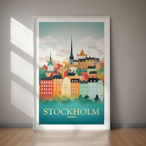 STOCKHOLM DRUCKBAR Reise Poster, Schweden Kunst, Poster, digitale Kunst, ein Sofort-Download, Geschenk, Wohnkultur, Geschenk für sie, Geschenk für ihn