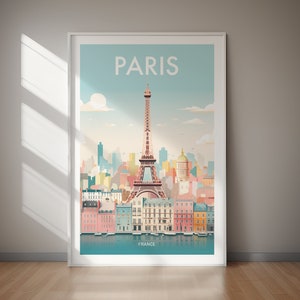 PARÍS, Cartel de viaje IMPRIMIBLE, Descargas fáciles, Altas resoluciones, Decoración del hogar, Regalo impreso, Arte de pared, Regalo para ella, Regalo para él