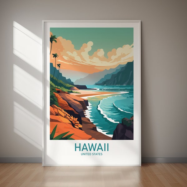 Travel Poster Hawaii - Etsy