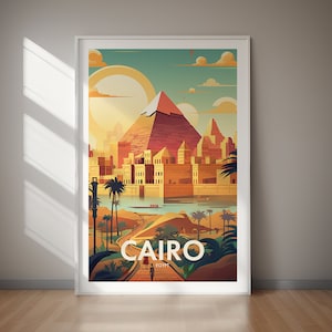 CAIRO TRAVEL Poster Printable Wall Art Egypt City Landscape Digital Download Home Decor Modern Printable Artwork Urban Print