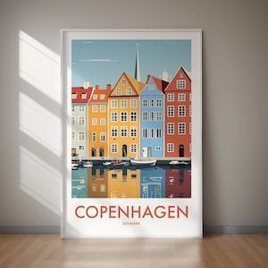 COPENHAGEN TRAVEL POSTER printable wall art Denmark city digital download home decor modern printable artwork