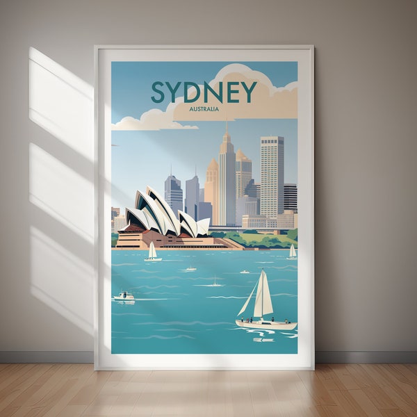 SYDNEY PRINTABLE Poster, Australia, Travel Poster, Wall Art, Home Decor, Instant Download, Home Decor, Gift For Her, Gift For Him