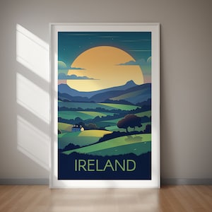 Ireland TRAVEL POSTER Wall Art DIGITAL Download Printable Irish Landscape Artwork Modern Home Decor Living Room Office Wall Print