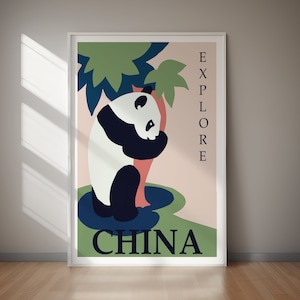 EXPLORE CHINA, druckbare Reise Poster, klassischer Druck, digitaler Download, Wohnkultur, Reisekunst, Geschenk, Geschenk für sie, Geschenk für ihn