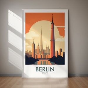 Cartaz de viagem para impressão em Berlim, arte alemã, downloads fáceis, vários tamanhos, arte de parede, decoração para casa, presente para ela, presente para ele