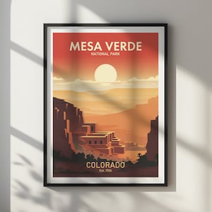 Mesa Verde NATIONAL PARK Colorado PRINTABLE Poster Digital Download Nature Wall Art Travel Artwork For Modern Living Room Bedroom Decor