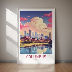 Columbus Printable Poster Art | Digital Download Wall Decor | Travel Gift for Her & Him | Wanderlust Holiday Present