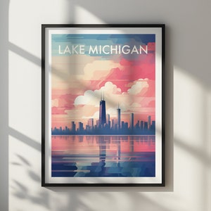 Lake Michigan Printable Poster, Instant Home Decor, DIGITAL DOWNLOAD, Printable Wall Art, High Resolution, Various Sizes, Home Gift