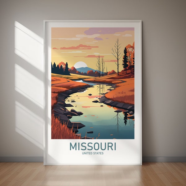 MISSOURI Printable Poster, Travel Art, Poster Print, Digital Art, Instant Download, Home Decor, Holiday Gift, Gift For Her, Gift For Him