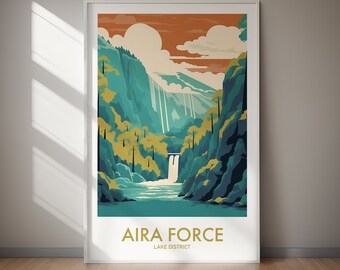 AIRA FORCE Poster, Lake District, Travel Poster, Wall Art, Home Decor, Digital Art, Gift, Printable Poster, Gift For Her, Gift For Him