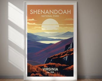 Shenandoah National Park DIGITALE DOWNLOAD Poster landschapskunst afdrukbare muurkunst