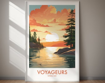 Voyageurs National Park DIGITALE DOWNLOAD Poster Scenic Lake Art Print