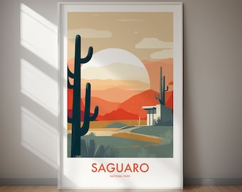 Saguaro National Park DIGITAL DOWNLOAD Poster Desert Landscape Art