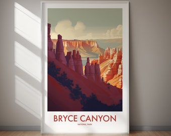 Park Narodowy Bryce Canyon POBIERZ CYFROWY Plakat podróżniczy Sztuka krajobrazu Utah