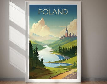 POLAND Travel Poster, Poster Print, Digital Art, Wall Art, Instant Download, Home Decor, Holiday Gift, Gifts For Her, Gifts For Him