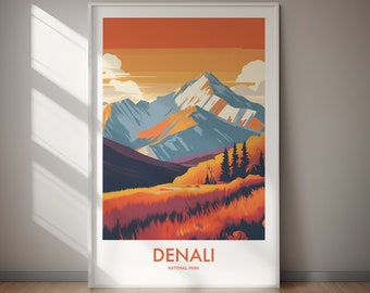 Printable DENALI National Park Poster, Perfect Gift For Travel Poster Art, Travel Print, Travel Poster, Wall Art, Gift For Her, Gift For Him