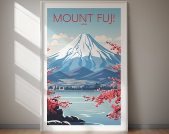MOUNT FUJI Printable Travel Poster, Japan, Poster Art, Home Decor, Travel Print, Travel Poster, Wall Art, Gift For Her, Gift For Him