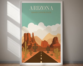 Arizona Wüste Retro Reise Poster südwestlichen Kunst (digitaler Download) Printable Home Decor