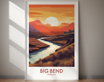 Big Bend National Park digitale DOWNLOAD poster Texas landschapskunst