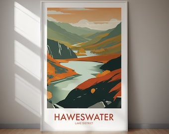 Haweswater Poster, Lake District, Travel Poster, Wall Art, Home Decor, Digital Art, Gift, Printable Poster, Gift For Her, Gift For Him