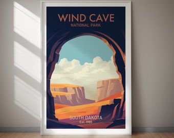 Wind Cave National Park DIGITAL DOWNLOAD Poster South Dakota Reise Druck druckbare Wandkunst