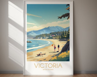 VICTORIA Travel Poster, Canada, Poster Print, Travel, Print, Travel Poster, Gift, Wall Art, Hiking, Holiday, Gift For Her, Gift For Him