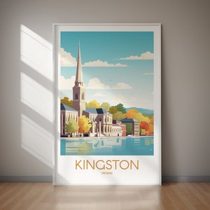 Affiche imprimable de Kingston, art de voyage, art numérique, art mural, téléchargement immédiat, imprimable, décoration d'intérieur, cadeau pour elle, cadeau pour lui