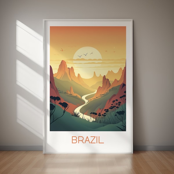 PRINTABLE BRAZIL Poster, Travel Art, Poster Print, Digital Art, Wall Art, Home Decor, Holiday Gift, Gifts For Her, Gifts For Him